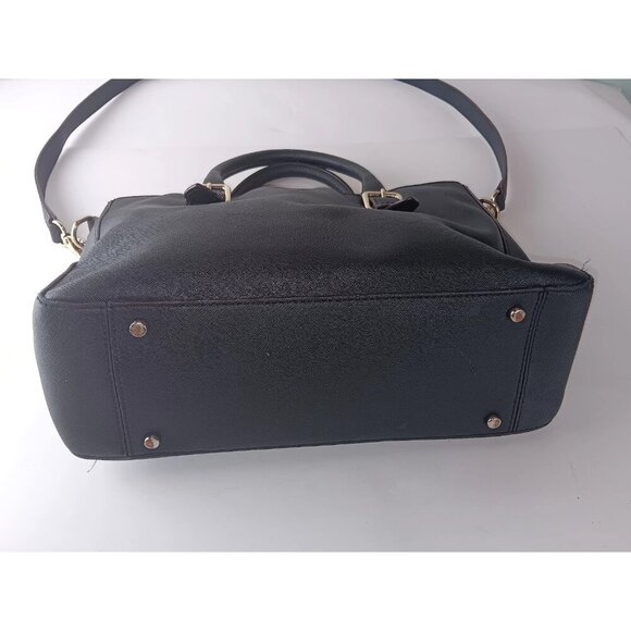 KATE SPADE Black Leather COVE Street GOLDIE Tote Handbag Crossbody Strap - Picture 7 of 16